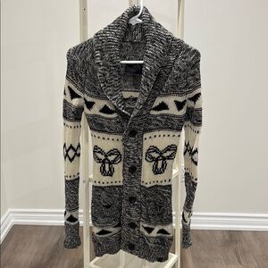 Vintage TNA Cozy Black and Cream Patterned Cardigan